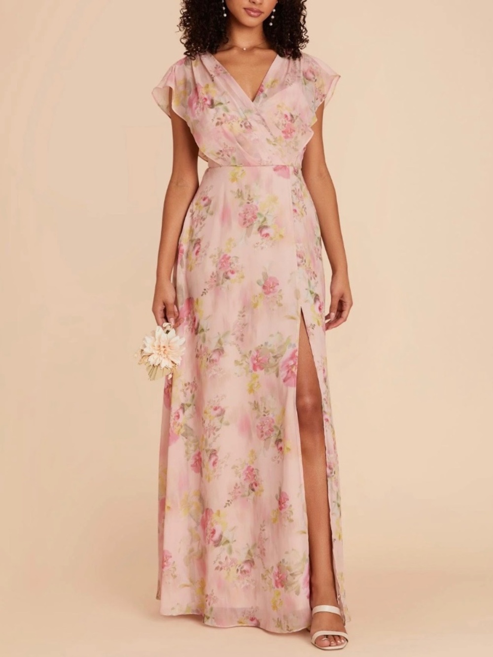 Birdie Grey Pink Floral Dress- Size Small